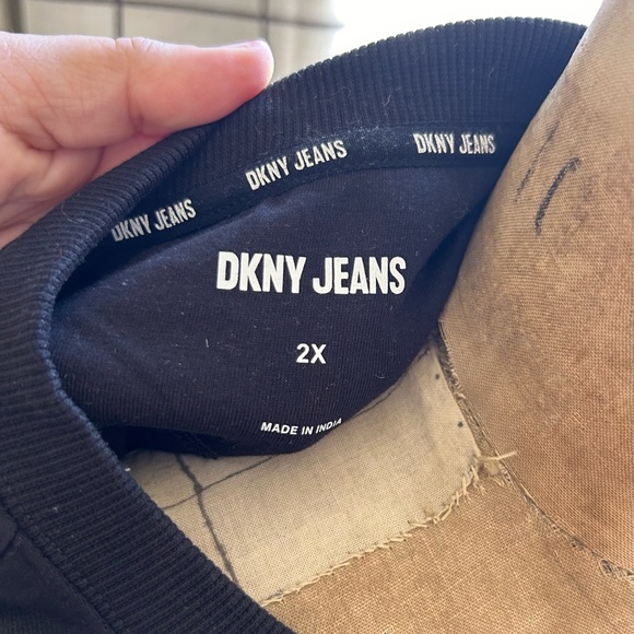 Black DKNY Jeans Sequined Sweatshirt - Picture 3 of 6